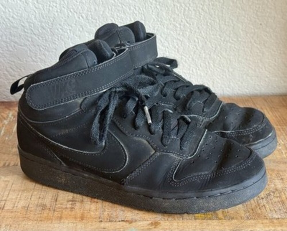 Nike Court Borough Mid 2 Youth Size 6 Shoes Black Basketball Sneakers